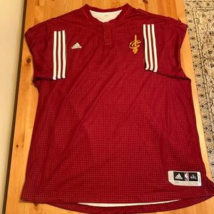 adidas Cleveland Cavaliers Maroon Basketball Jersey with White Stripes